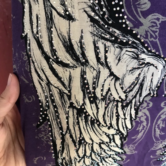 Purple wings bling country top - Picture 2 of 3